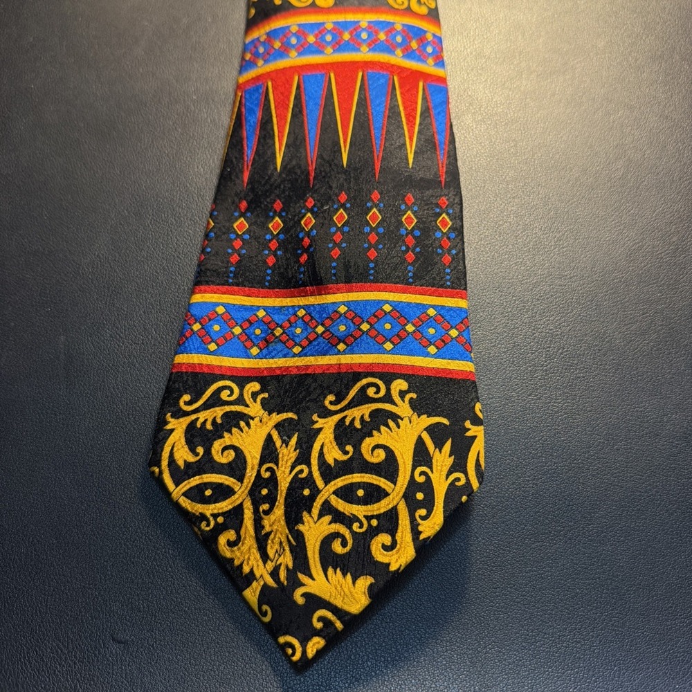 Vintage Rush Limbaugh No Boundaries Collection Necktie Bright Colors Silk Logo
